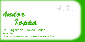 andor koppa business card
